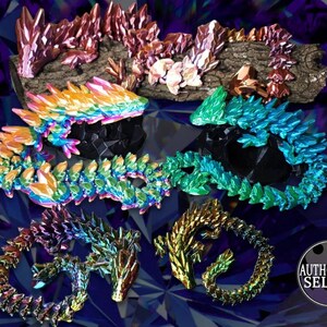 3d gedruckter Edelstein Drache, Drache Fidget Spielzeug, Cinderwing3d, Flexi Dragon, 3d gedruckter Drache, Dragon Gift, Dragon Sammlung, Made to order, Cinderwing3d