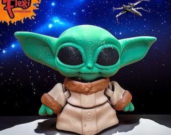 3D-geprinte Flexi Grogu-figuur, Star Wars Fidget Toy