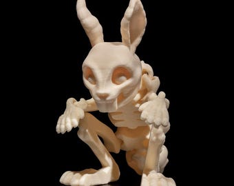 Conejito articulado impreso en 3D, juguete antiestrés