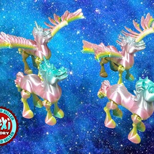 3d Printed Articulated Unicorn, Alicorn Fidget Toy, Flexi Horse, 3d printed Pegasus, Unicorn Gift, Magical creature collection, FlexiFactory