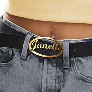 Hebilla de cinturón con nombre personalizado: hebilla de latón o acero inoxidable personalizada con cinturón de cuero opcional / Accesorio unisex estilo hip hop personalizado