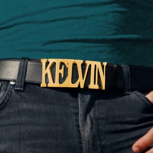Custom Initial Name Belt Buckle | Personalized Name Buckle with optional Leather Belt | Alphabet Design for Men & Women |  Unisex Accessory