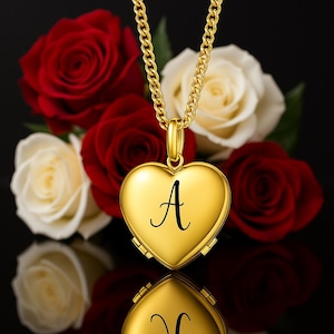 Personalized 4 Photo Clover Locket Necklace | Custom Heart Picture Pendant with Initial | Gift for Mom, Wife, Grandma | Memory Jewelry