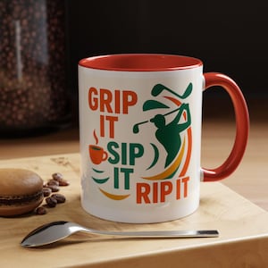 Golf Ball Coffee Mug – Dimpled Golf Cup, Tee Time Golf Lover Mug, Novelty Golf Ball Tea & Coffee Cup, Golf Mug Gift for Golfer