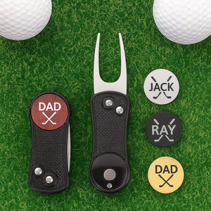 Custom Golf Ball Marker & Divot Tool | Gift for Dad, Husband, Boyfriend | Golf Gift for Men, Groomsmen, Father&#39;s Day