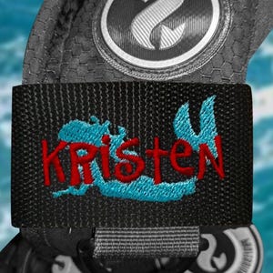 Custom Name Scuba Dive Tag, Personalized Embroidered BCD Name Label, Scuba Diver Gift, Dive Crew/Mates ID Patch, Durable BCD Tag