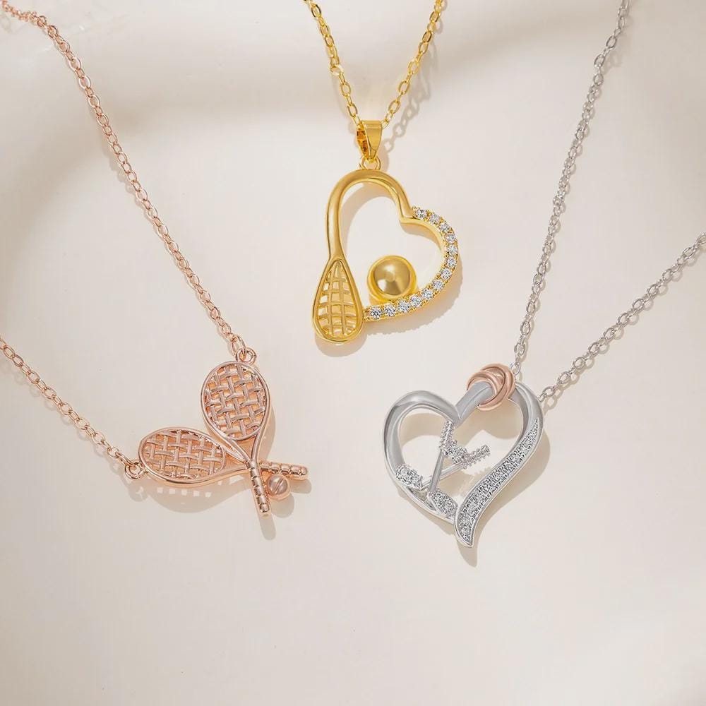 Personalized Sports Heart Necklace: Volleyball, Basketball, Soccer - Sterling Silver or Gold Plated