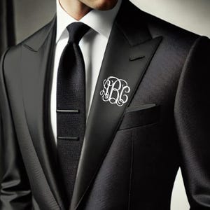 Custom Monogram Lapel Pin | Initial Name Brooch | Best Man & Dad Gift | Wedding Suit Pin | Engraved Lapel Brooch | Men&#39;s Gift