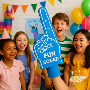 Custom Text Giant Foam Finger for Games and  Game Day | Personalized Event & Wedding Prop | Kids’ Birthday Party Favor