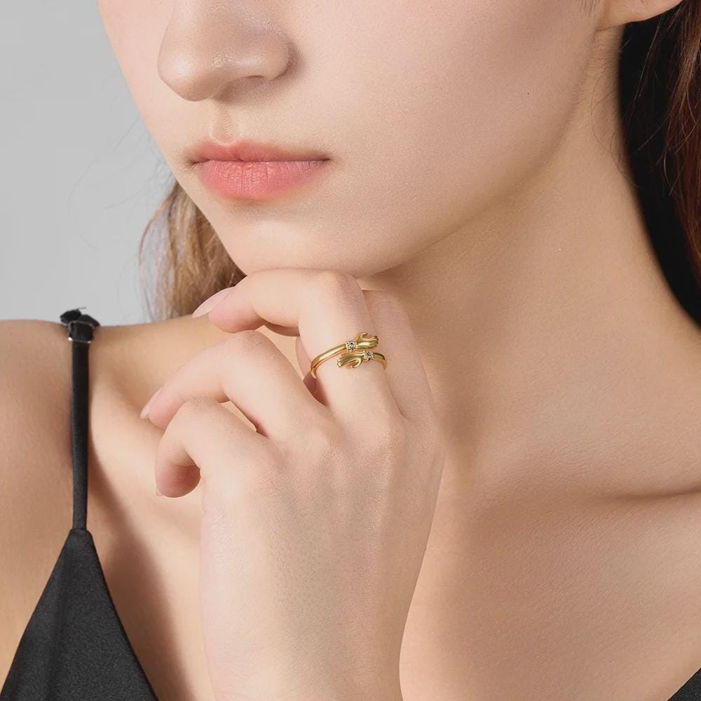 Adjustable Birthstone Hug Ring – Personalized Love Ring Engraved Keepsake with Card | Sterling Silver & Brass Jewelry Gift for Her