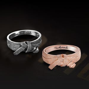 Personalized Karate Belt Ring | Custom Martial Arts Ring Gift | Engraved Karate, Taekwondo, Judo Belt Ring | Gift for Martial Artists