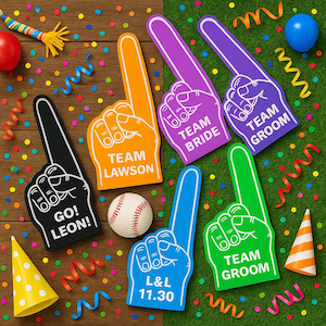 Custom Text Foam Finger for Games & Celebrations – Giant Personalized Prop for Game Day, Weddings and Kids’ Parties