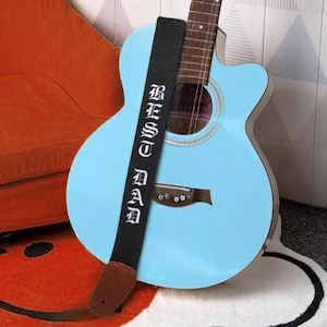Aangepaste gitaarband | Gepersonaliseerde naam geborduurde gitaarband | Comfortabele, verstelbare gitaaraccessoires Cadeau voor gitaristen