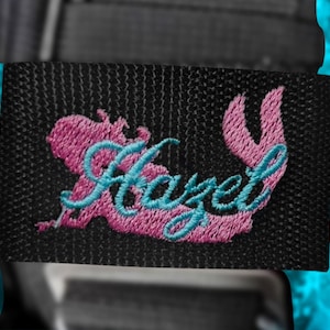 Personalized Name Scuba Dive Tag, Custom Name Diver Gear ID Label with Red Flag, Blue Flag, Mermaid, Diver Icon Options | Scuba Divers Gift