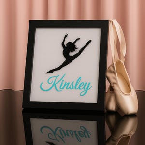 Dance Shadow Box Pin Holder | Dance Pin Display with Custom Name | Ballerina Dance Pose Frame | Competition Pin Holder Keepsake