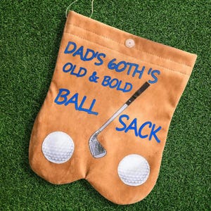 Bolsas para pelotas de golf con nombre personalizado / Bolsa portátil de franela para pelotas de golf / Divertido regalo de golf para hombres y padres / Regalos unisex para golfistas
