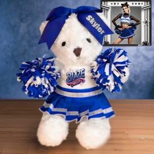 Personalisierte Cheerleader Plüsch Bär | Kundenspezifische Cheerleader-Teddybär | All-Star Cheer Spirit Geschenk für Mädchen, Töchter & Nichten