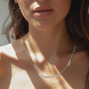 Personalized Multiple Name Necklace, Family & Kids Name Necklace, Custom 1-6 Names, Sterling Silver 925, Handmade Jewelry, Mother’s Day Gift