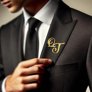 Personalized Initial Name Lapel Pin | Wedding Gift for Best Man & Dad | Initial Brooch Pin | Custom Monogram Pin | Men’s Wedding Accessories