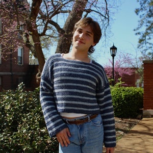 Blue striped sweater