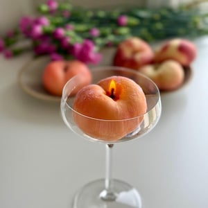 Velvet Peach Candle| Peach Candle| Donut Peach Candle| Fruit Candle| Custom Candle| Handmade| Handcrafted| Luxury| Aesthetics| Unique Gift