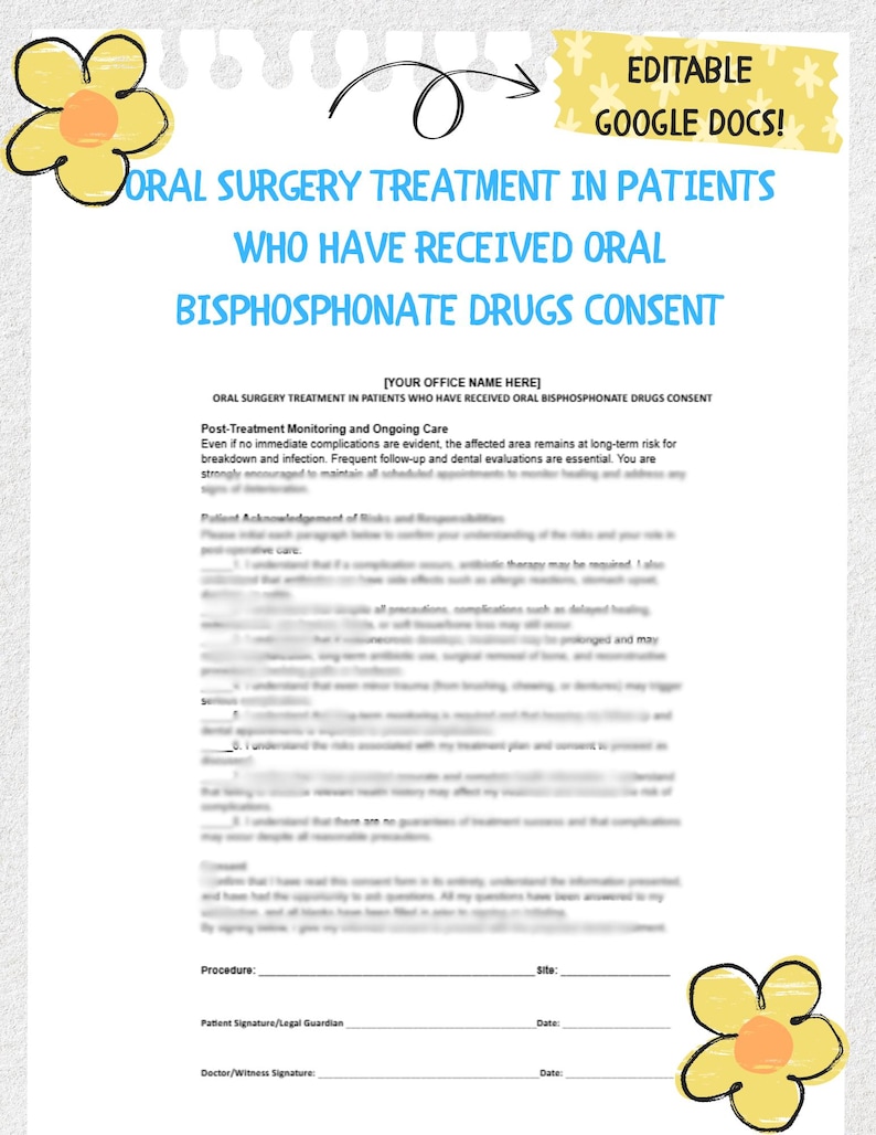 Dental Office Oral Surgery Consent Forms: 1.history of Head and Neck ...