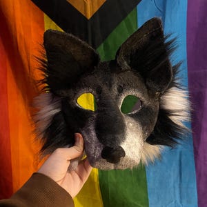handmade raccoon mask
