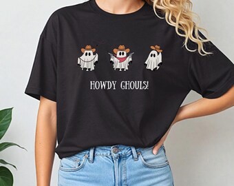 Unisex Western Geist T Shirt, Howdy Ghouls Western Geist Shirt, Western Halloween Shirt, gruselige Western Halloween T Shirt, Unisex Halloween