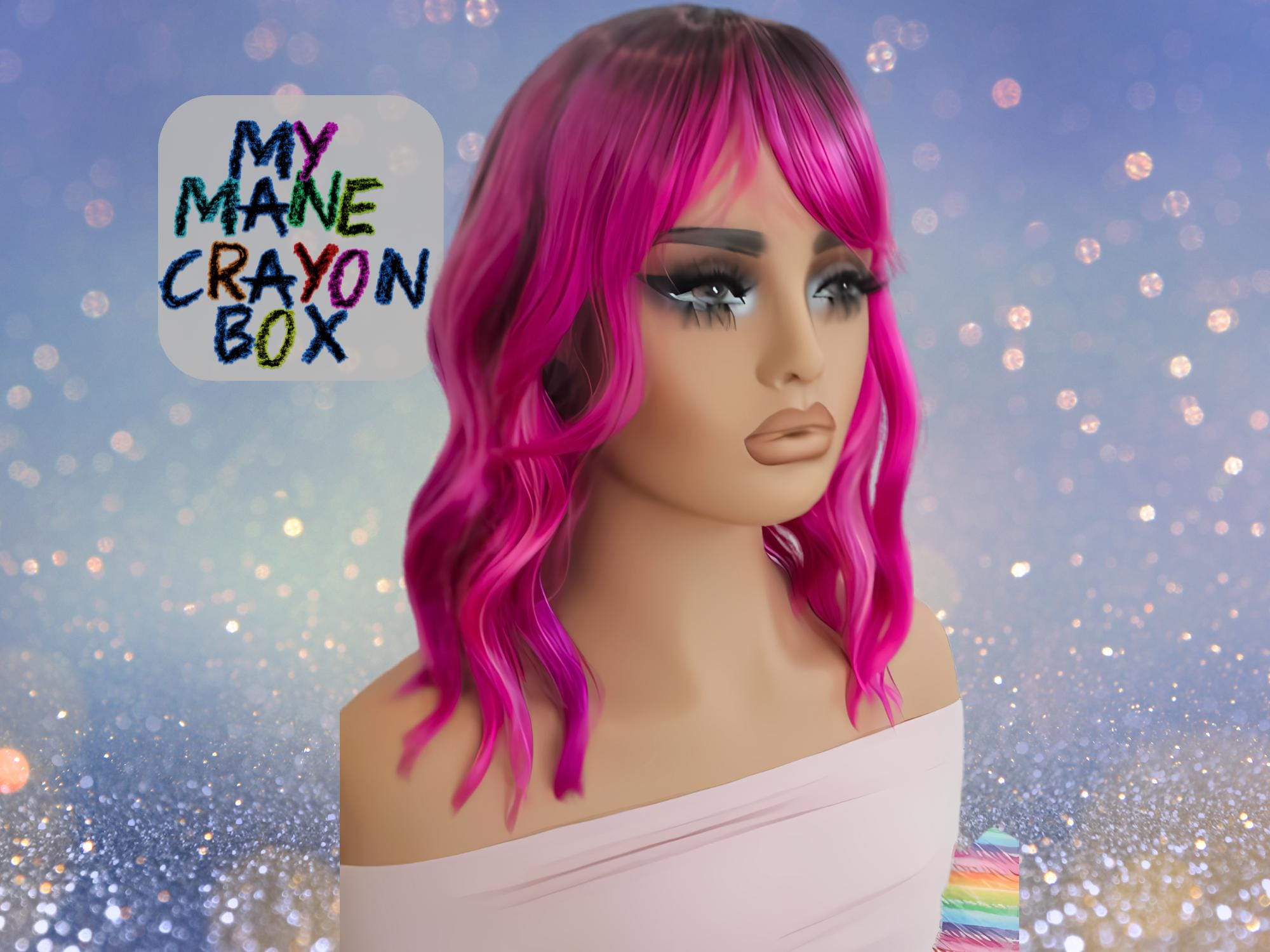 ?ILLIANA  14” Pinky purple BANG Wig *NWT*? Amazon.com: Linfairy Women main image 2
