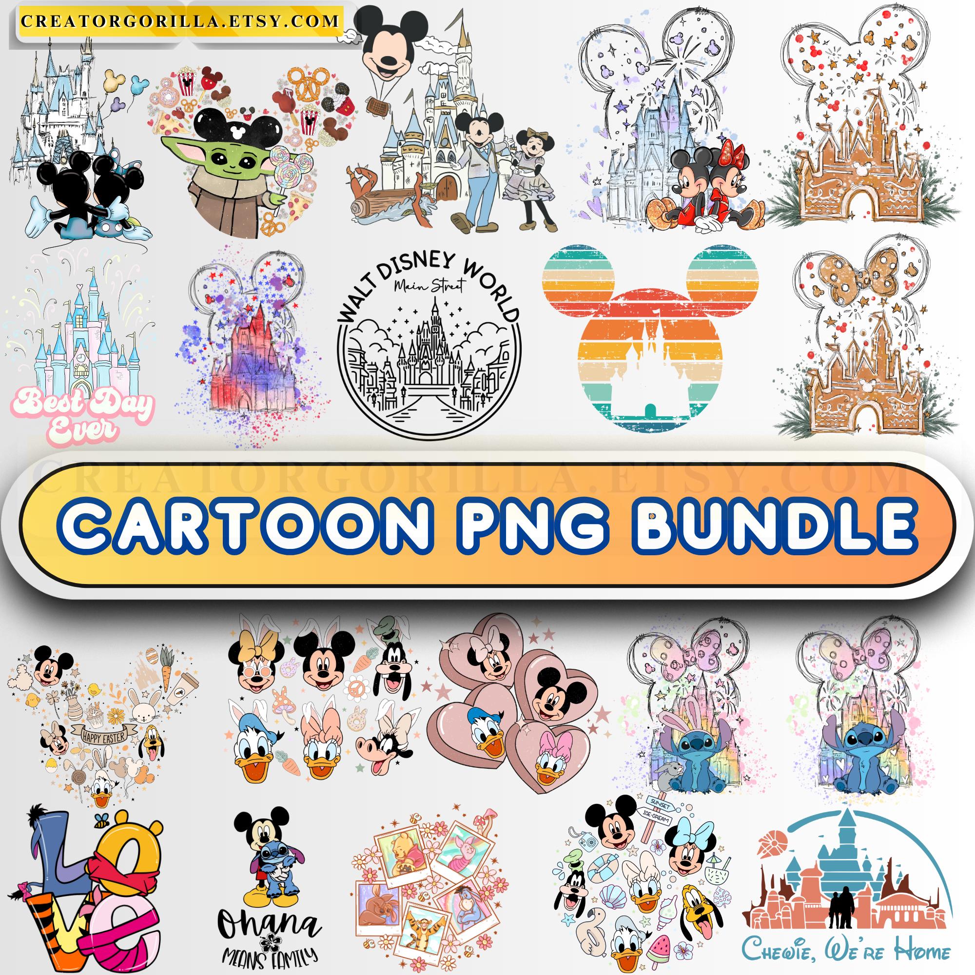 Cute Cartoon Characters Png Bundle, Mickey Friends Png ,Toy Story Png, Lilo and Stitch Png, Winnie The Pooh Png, Ready To Print Designs