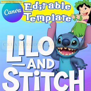 Lilo Stitch Font Canva Template, Editable Stitch Font Design, Stitch Letter Art File, Bonus Free 10 PNG, Canva Personalized Text