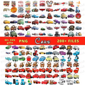 カーズ バンドル SVG PNG バンドル 200 以上のファイル、レトロ カーズ カートゥーン PNG、ライトニング マックィーン PNG、カーズ ムービー PNG、カーズ ミッキー イヤーズ PNG、ピストン カップ カー