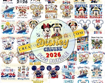 Cruise Vacation 2026 PNG Bundle, Family Cruise 2026 Art Pack, Cruise Trip 2026, Mickey Friends Cruise, Pirates Life For Me