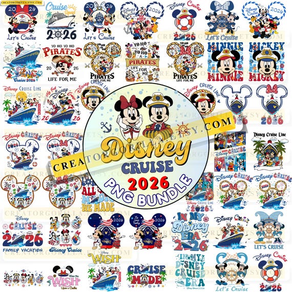 Cruise Vacation 2026 PNG Bundle, Family Cruise 2026 Art Pack, Cruise Trip 2026, Mickey Friends Cruise, Pirates Life For Me