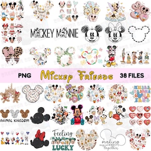 Cute Cartoon Friends Png Bundle 38 Files,Mickey Friends Png Bundle,Mickey Minnie Couple Png,Mickey Silhouette,Mickey Face,Mickey Ears