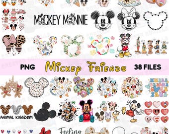 Cute Cartoon Friends Png Bundle 38 Files,Mickey Friends Png Bundle,Mickey Minnie Couple Png,Mickey Silhouette,Mickey Face,Mickey Ears
