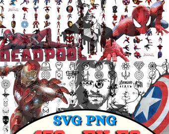 Superhero SVG PNG Bundle: 450+ Hero Team Cut Files (Digital Download)