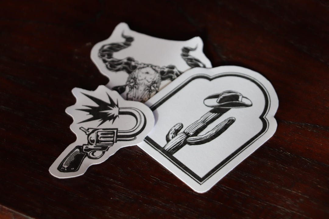 Old West Matte Stickers, Cowboy Paper Sticker Set, Journal Stickers - Etsy