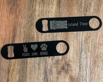 Personalized Stainless Steel Bottle Opener - Engraved Bartender Tool - Custom Bar Accessory Gift