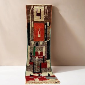 colorful Moroccan Rug Runner, Moroccan Hallway Rug , Runner Rug, Wool Rug Runner, Berber Carpet Runner, Boujaad Rug , Shag Rug