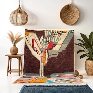 Custom Fabulous Boujad Rug, Authentic Moroccan Rug, Azilal rug, Abstract Multicolored Carpet, Handmade Moroccan Rug, Bohemian rug