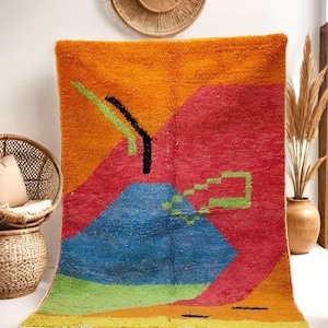 Custom Fabulous Boujad Rug, Authentic Moroccan Rug, Azilal rug, Abstract Multicolored Carpet, Handmade Moroccan Rug, Bohemian rug