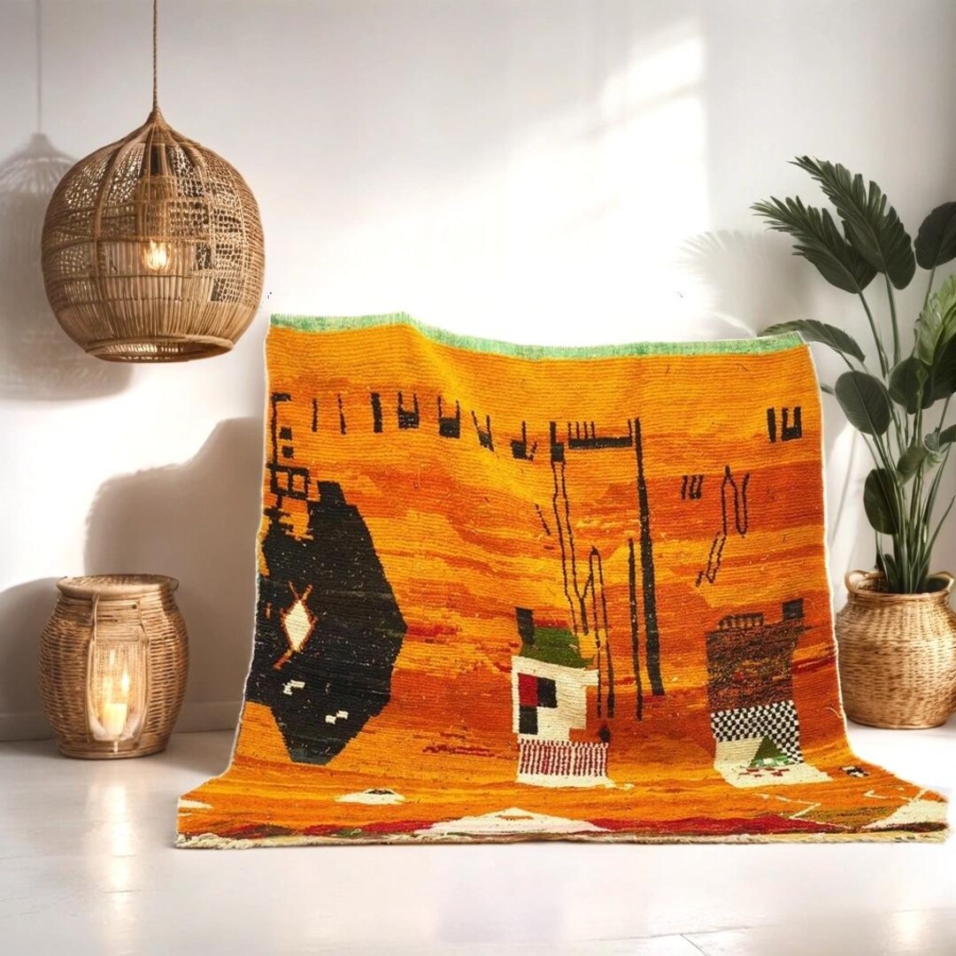 Traditional Berber Moroccan Style, Large Area Rug, Beni Ourain Rug ...