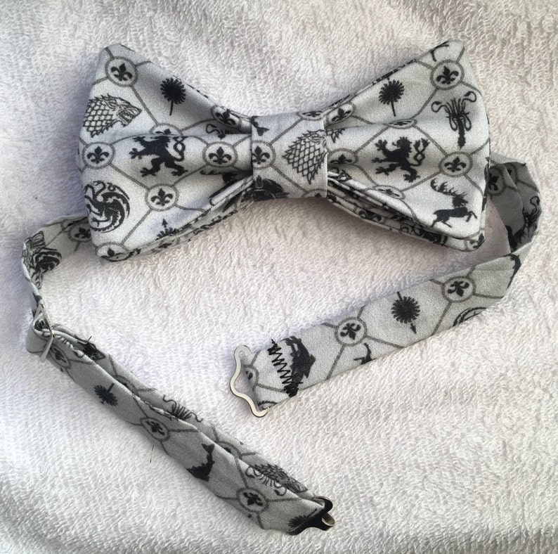 Grey Game of Thrones Bow Tie
