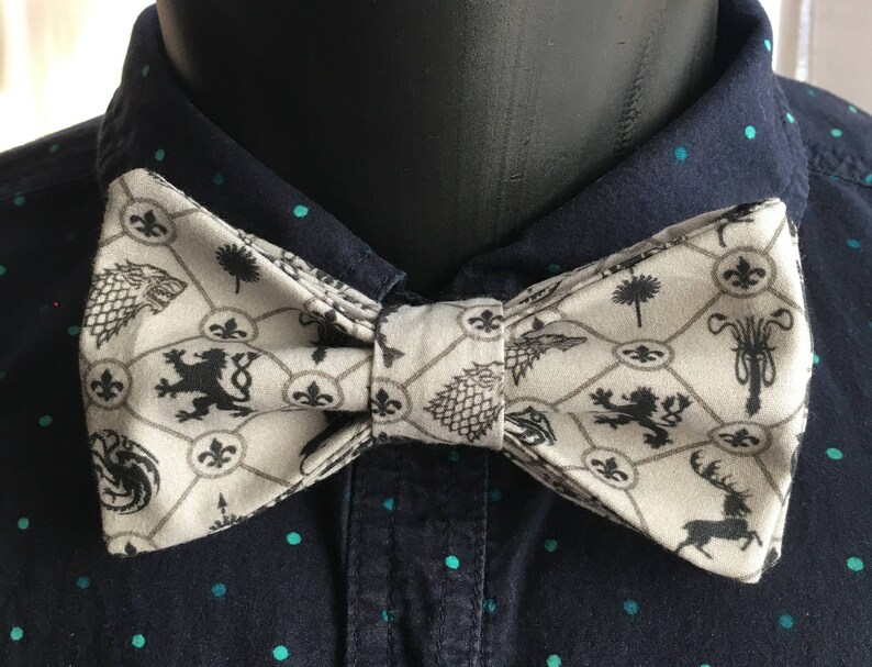 Grey Game of Thrones Bow Tie