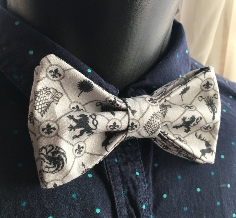Grey Game of Thrones Bow Tie
