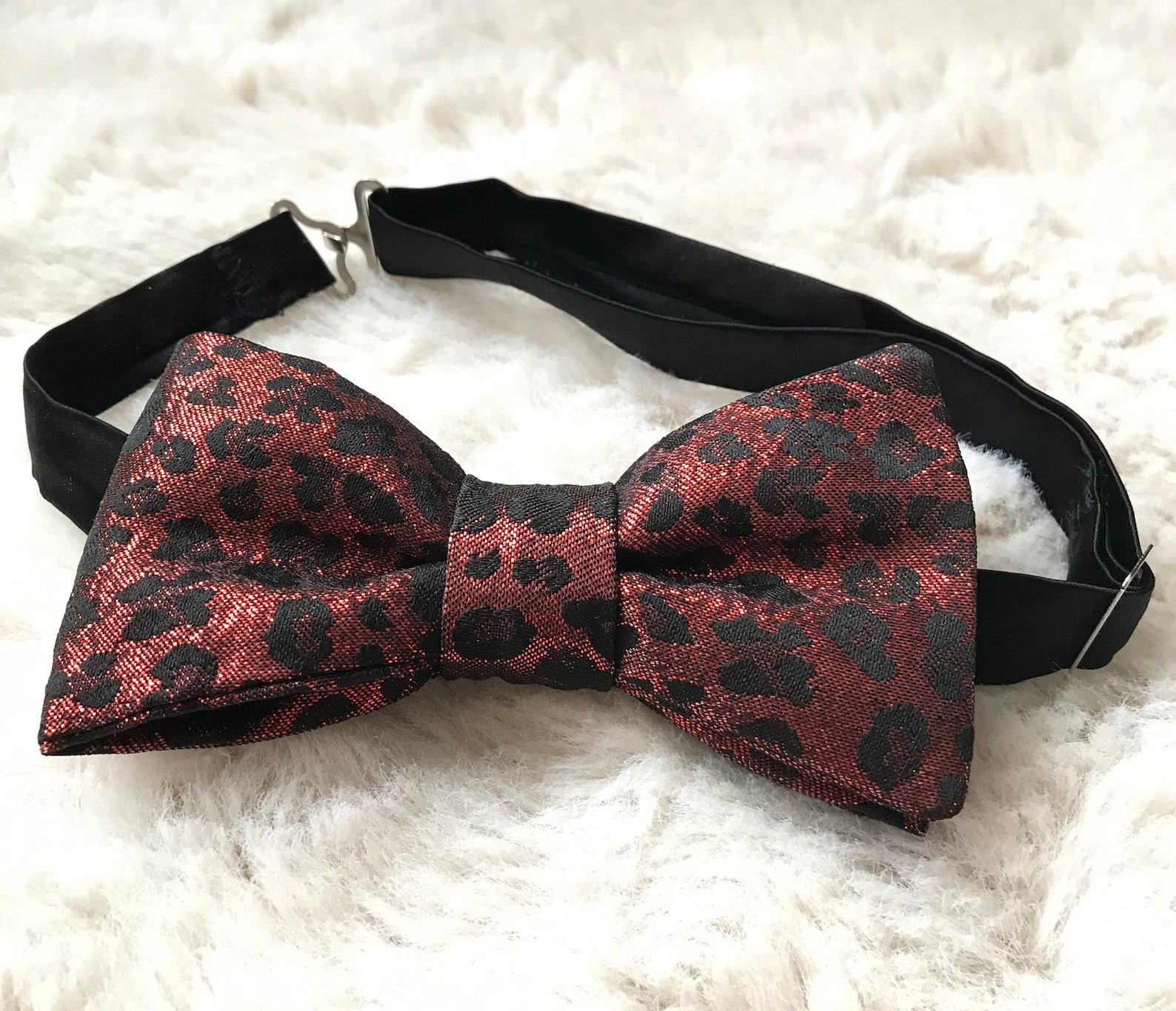 mens leopard print bow tie