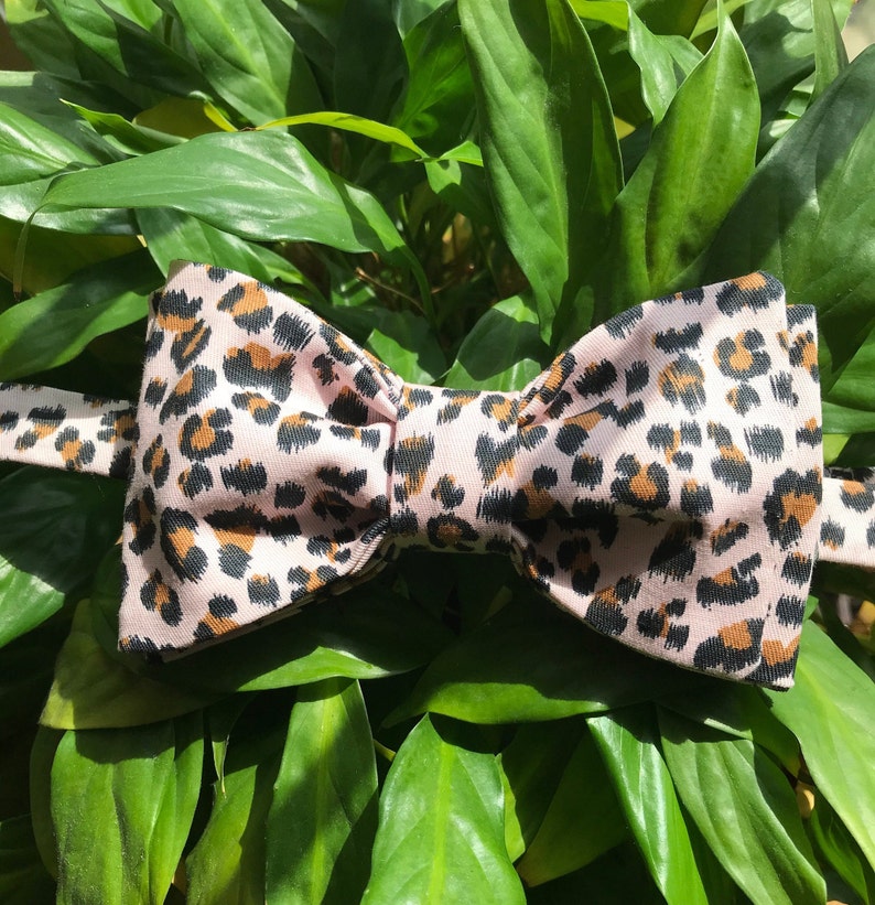 mens leopard bow tie