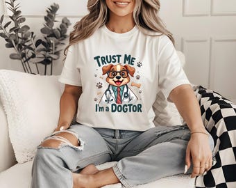 Trust Me I'm a Dogtor PNG, Funny Vet Dog SVG, Cute Cartoon Dog JPEG, Animal Lover Gift, Dog Veterinarian Humor, Design for All Pet Owners