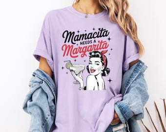 Mamacita Needs A Margarita PNG, Funny Tequila Drinking SVG, Retro Margarita Lover JPEG, Cinco De Mayo Party Design, Tequila Gift for Women
